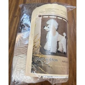 Vintage Large 19x24 Wall Hanging Latch Hook Napoleon Poodle Mid Century Kit NEW